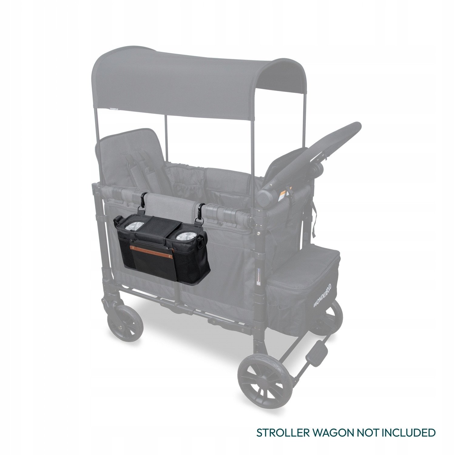 Организер за родители WonderFold Parent Console 2 Cup, 2 држачи за чаши, џебови со затворање, црн