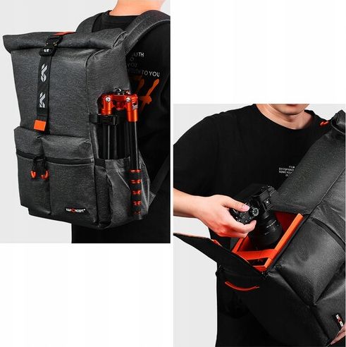 Çantë shpine fotografike K&amp;F Concept KF13.096V1, 20L, për kamerë dhe laptop 15", gri