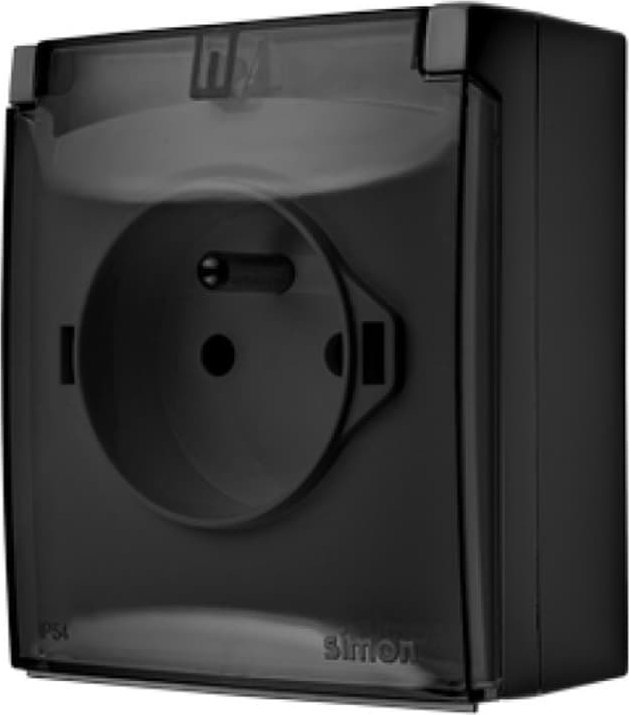 Prizë sipërfaqësore Kontakt-Simon Aquaclick ACGZ1C/49A, IP44, me tokëzim, e zezë