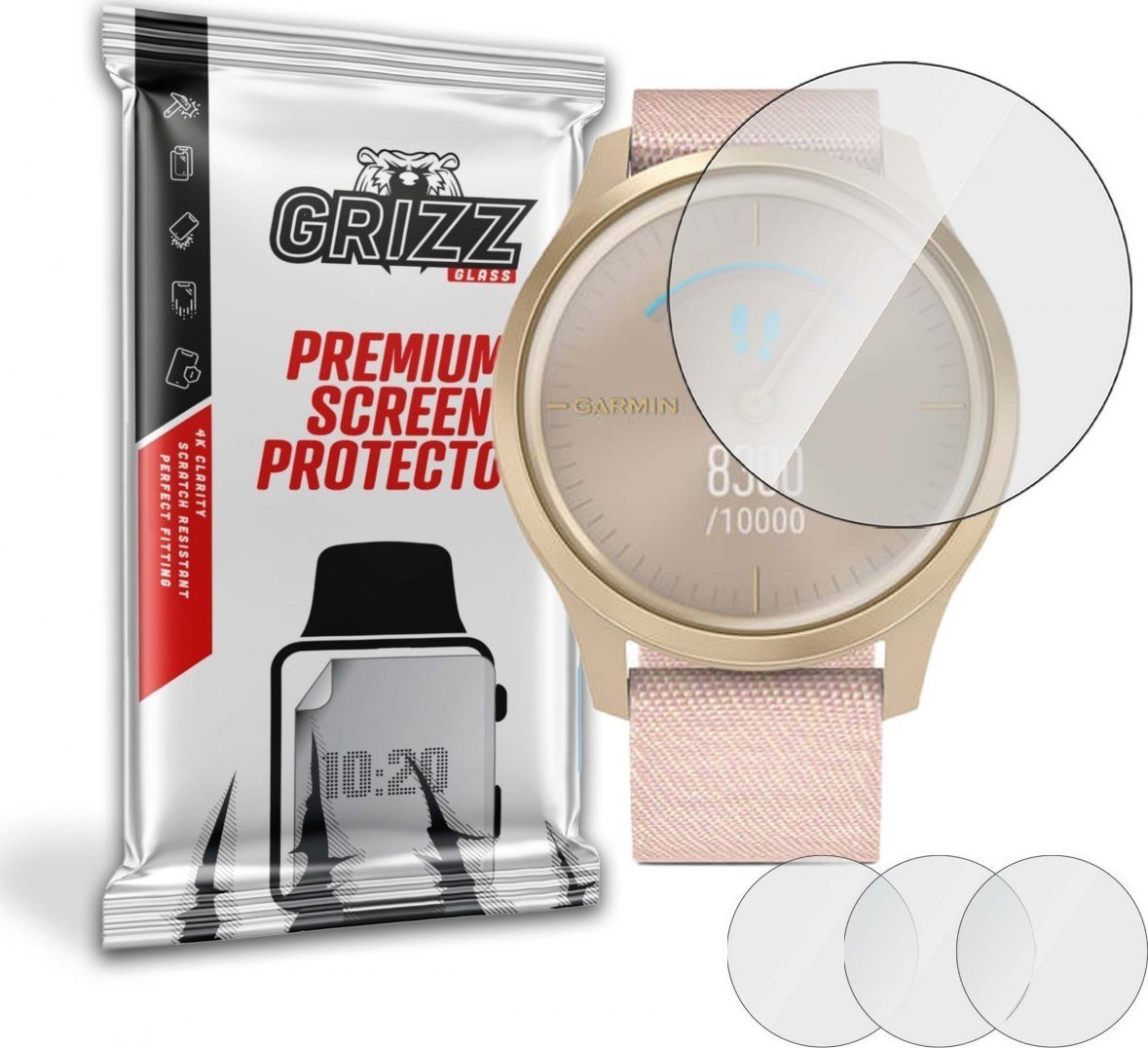Mbrojtëse ekrani GrizzGlass Hydrogel Film, për Garmin Vivomove Style, transparente