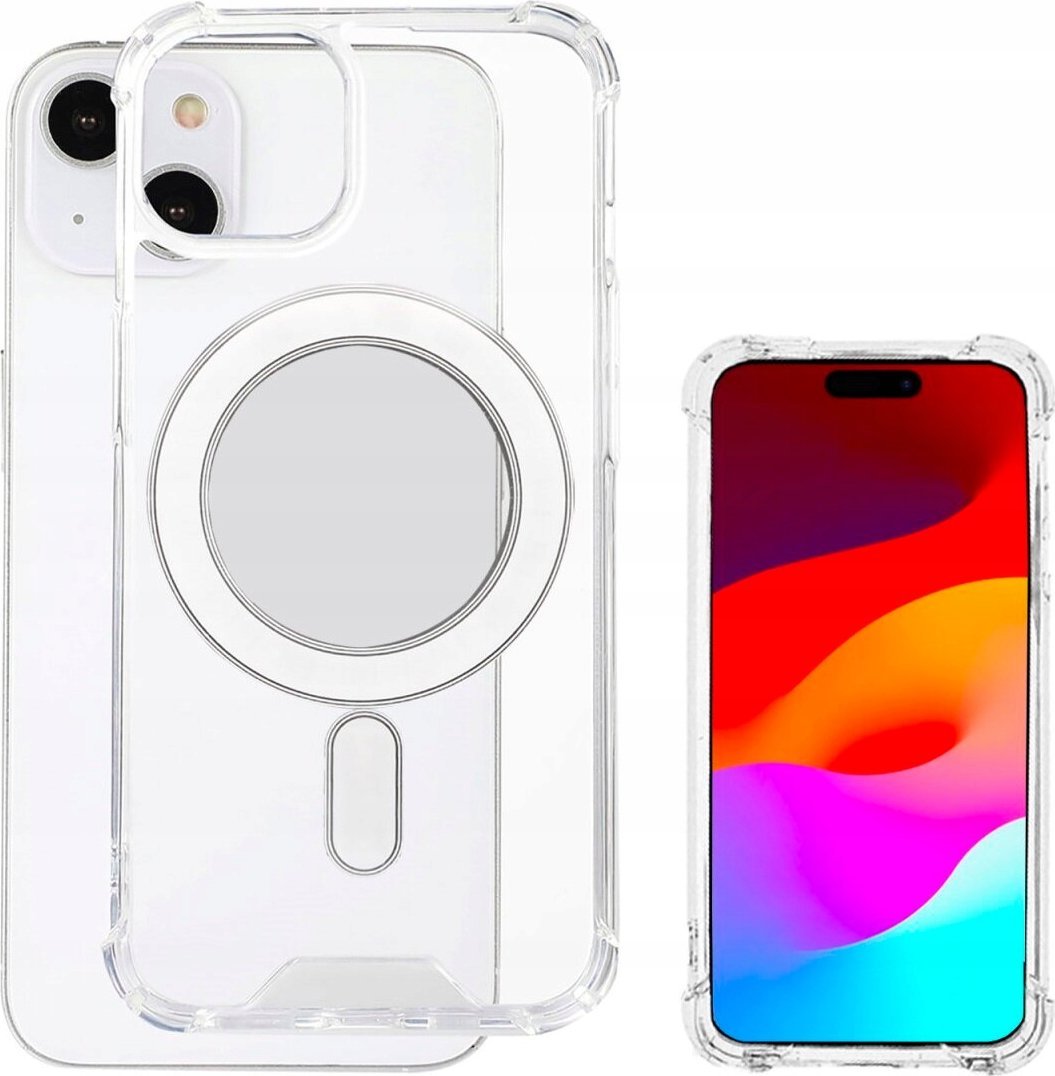 Mbulesë telefoni 4smarts Hybrid Case Ibiza për iPhone 15, me magnetë MagSafe, transparente