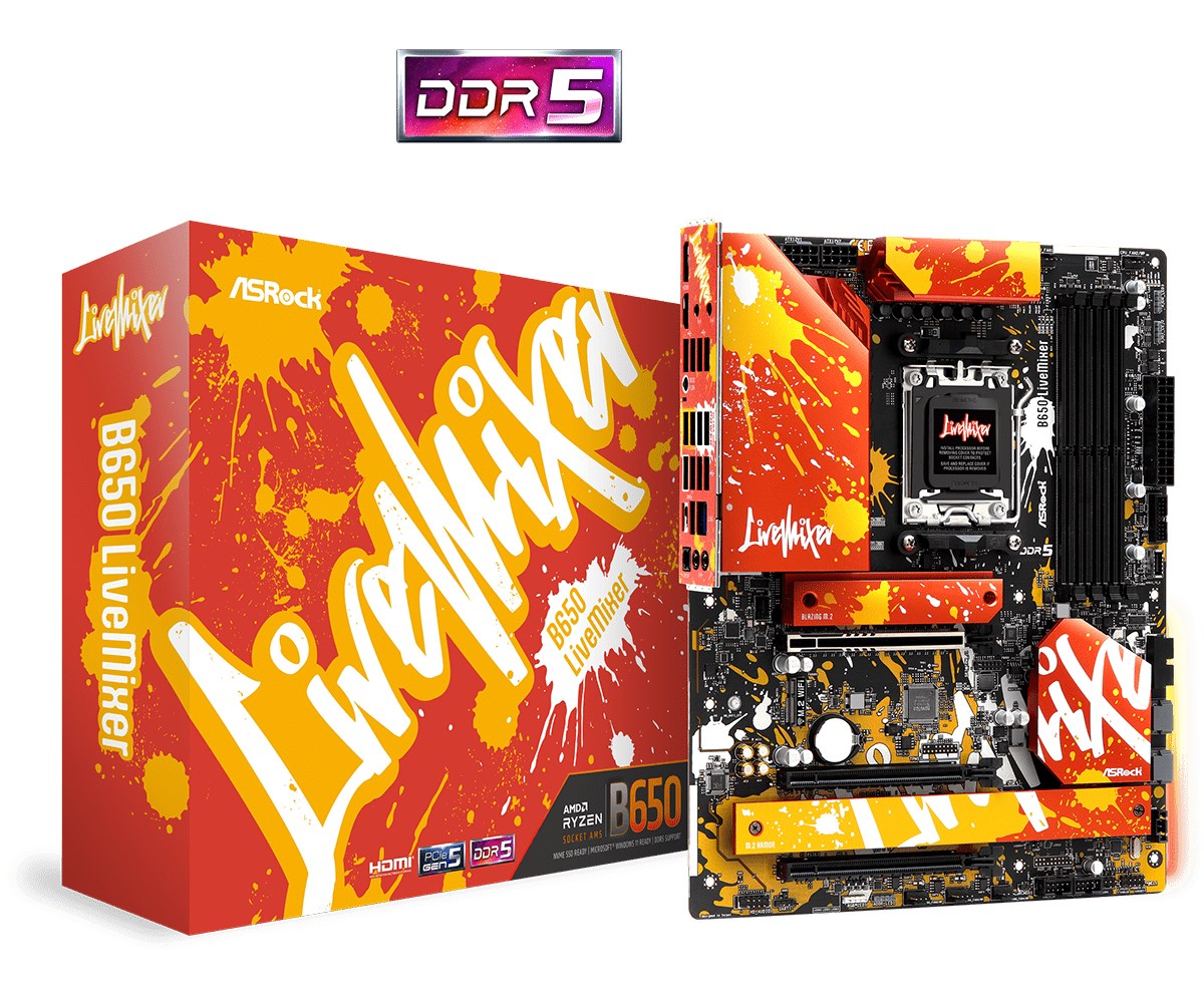 Pllakë amë Asrock B650 LiveMixer AMD B650 Socket AM5 ATX