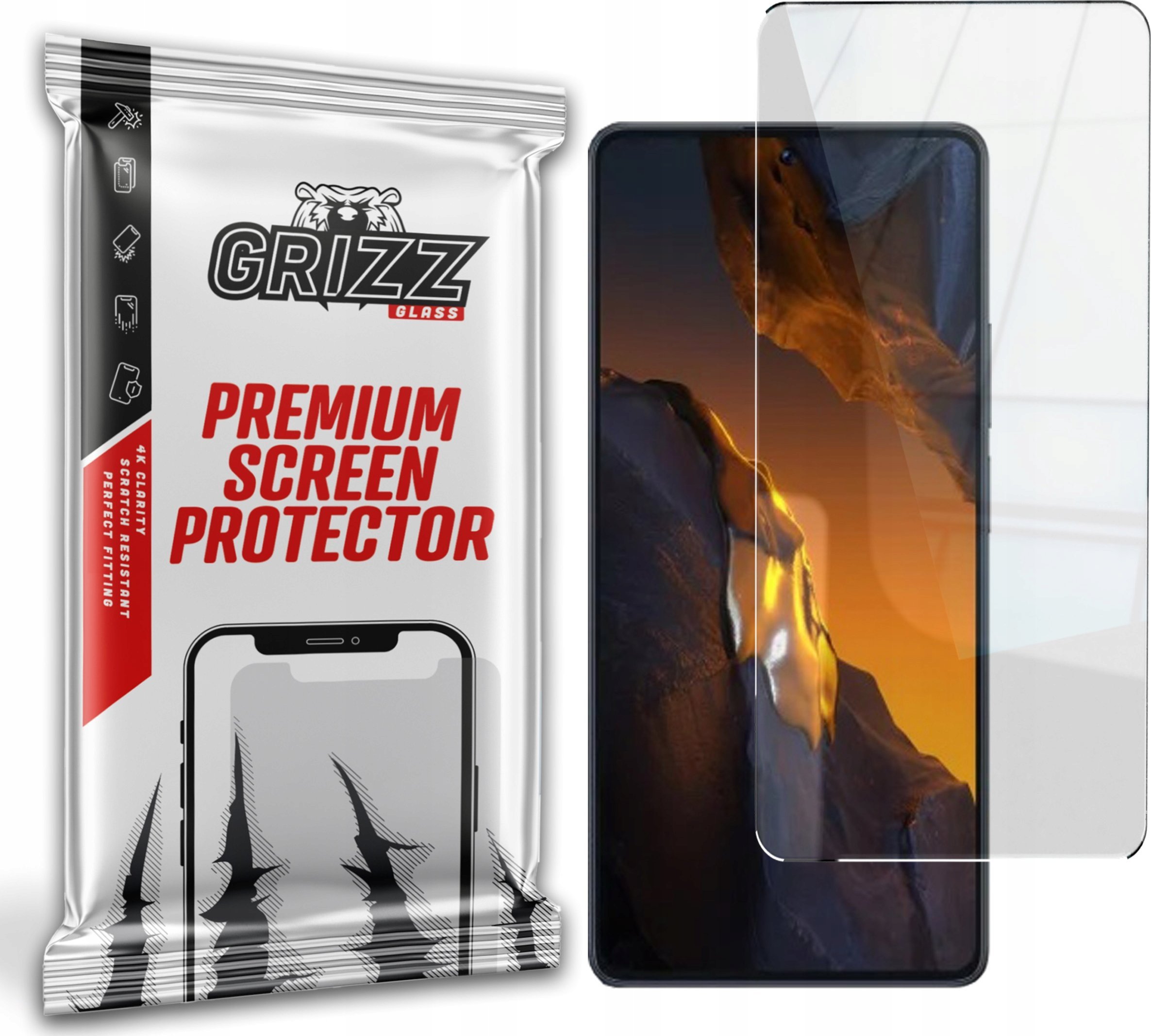 Mbulesë xhami hibride GrizzGlass për Xiaomi Poco F5, transparente