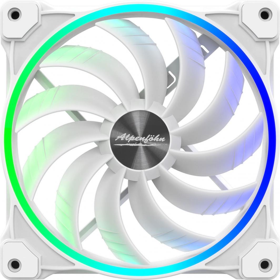 Ventilator për kompjuter Alpenfohn Wing Boost 3 ARGB, i bardhë