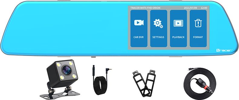 Камера за автомобил Tracer M4TS Orion, две камери, ноќно снимање, црна