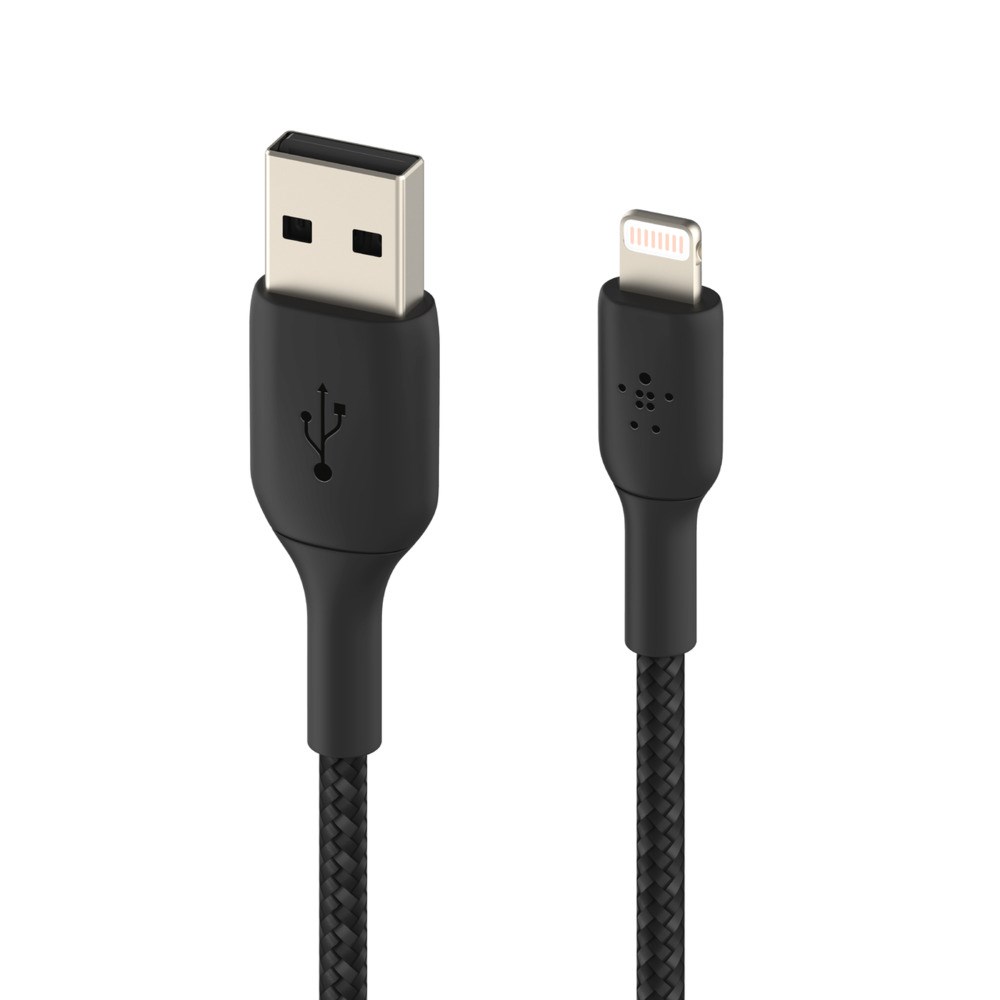 Kabllo karikimi Belkin BoostCharge, Lightning në USB-A, 6.6ft, e zezë 