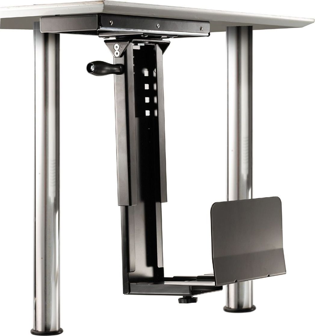 Држач за компјутер Roline CPU Holder, монтажа под биро, функција за вртење, црна