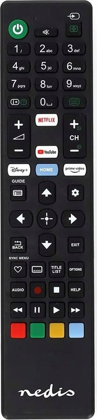 Telekomandë Nedis për TV Sony, infra të kuqe, butona Netflix Prime YouTube, e zezë