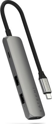 USB C хаб Satechi ST P4SM, 4 во 1, HDMI 4K, Space Grey