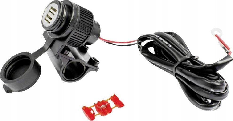Karikues motoçiklete Midland Duo USB Socket, 12V, 2 porta USB, i zi