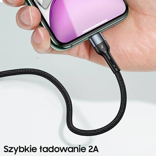 USB кабел Усамс US-SJ575, USB-A во Лајтнинг, 1 m, зелена