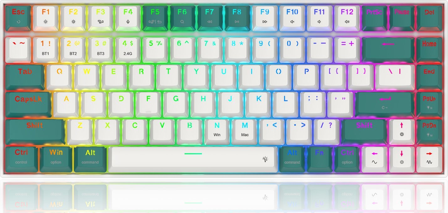 Гејминг тастатура Redragon K678 Pro, механичка, RGB, безжична 3 во 1, FR распоред, црна