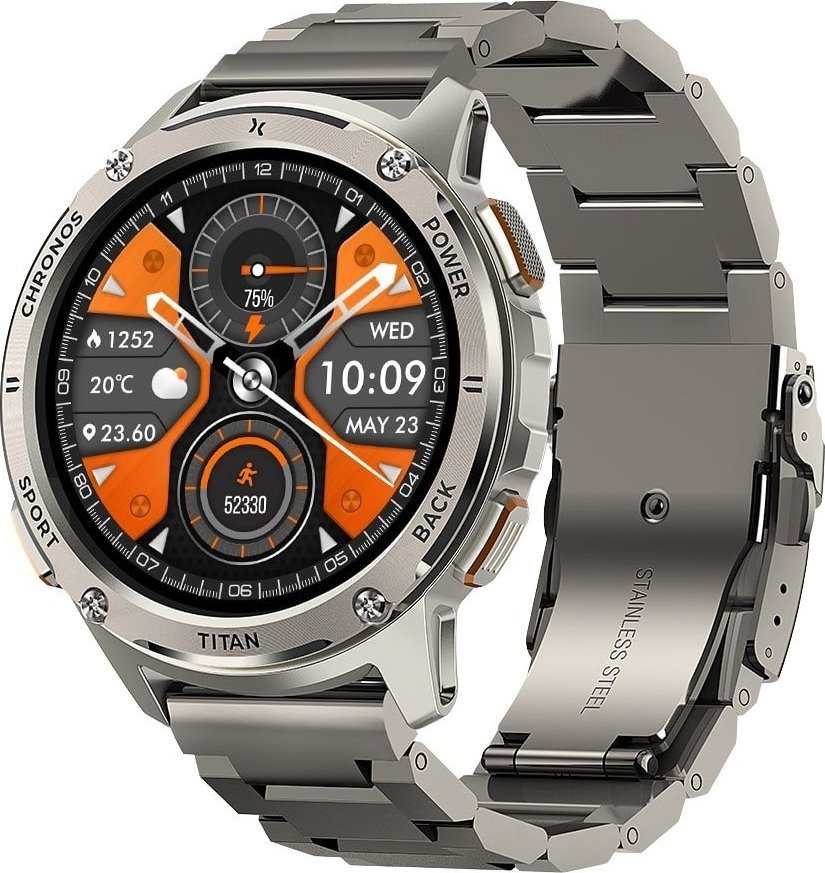 Паметен часовник Maxcom FW110 Titan Chronos, 1.43\", AMOLED, сребрен