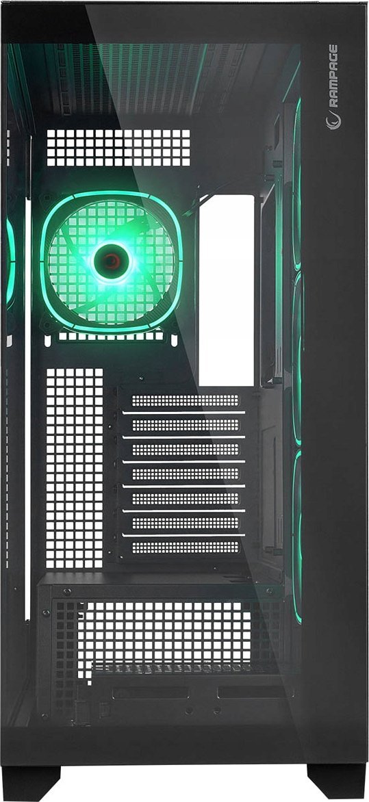 Kuti kompjuteri Rampage Hydra V1, ARGB Fan Hub, 4x USB C USB A, e zezë