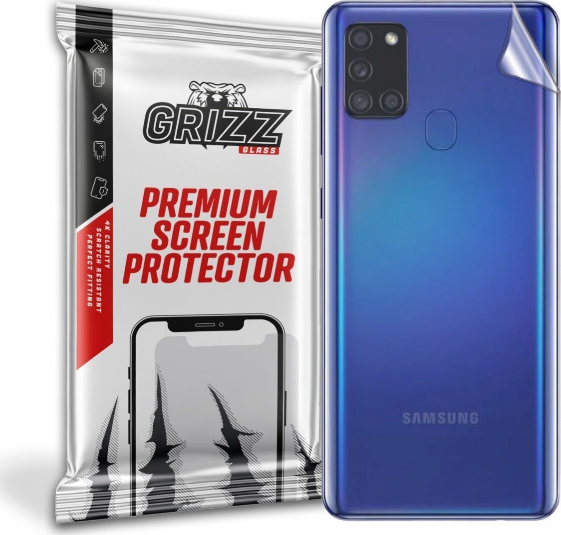 Folje mbrojtëse e pasme GrizzGlass UltraSkin për Samsung Galaxy A21s, transparente