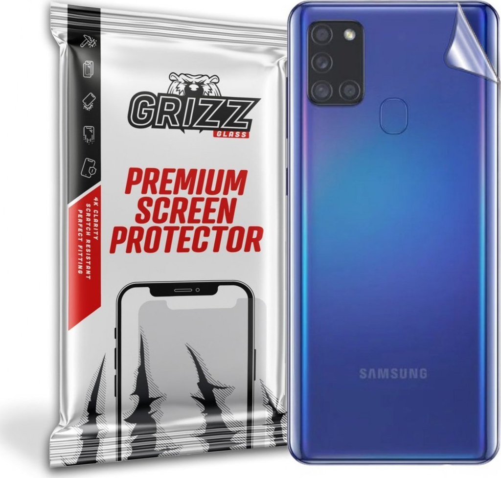 Folje mbrojtëse e pasme GrizzGlass UltraSkin për Samsung Galaxy A21s, transparente