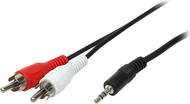 Kabllo LogiLink Jack 3.5 mm - RCA (Cinch) x2 CA1043, 5m, e zezë