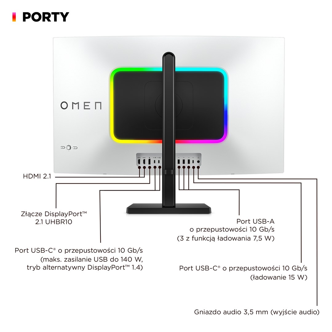 Monitor HP OMEN Transcend, 31.5" UHD OLED 240Hz, i bardhë/zi