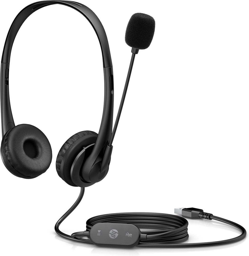 Kufje HP Stereo USB Headset G2, me kabllo, të zeza