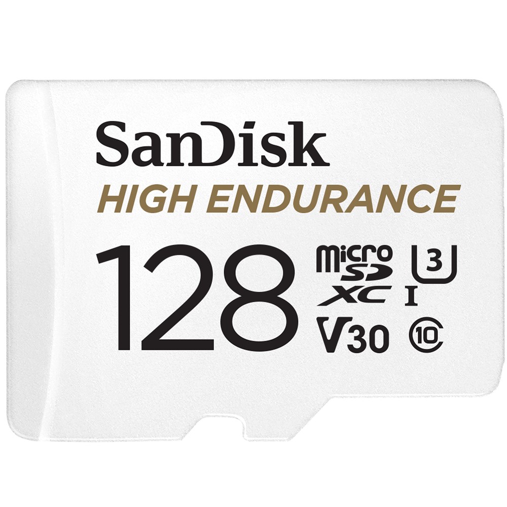 Kartë e memories SanDisk High Endurance, MicroSDXC, 128 GB, Class 10 + përshtatës SD