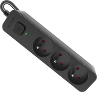 Zдолжувач електричен Defender SFS 99456, 3 приклучници, кабел 1.5 m, црн