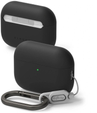 Заштитна кутија Ringke Silicone за Apple AirPods Pro 3, со карабин, црна