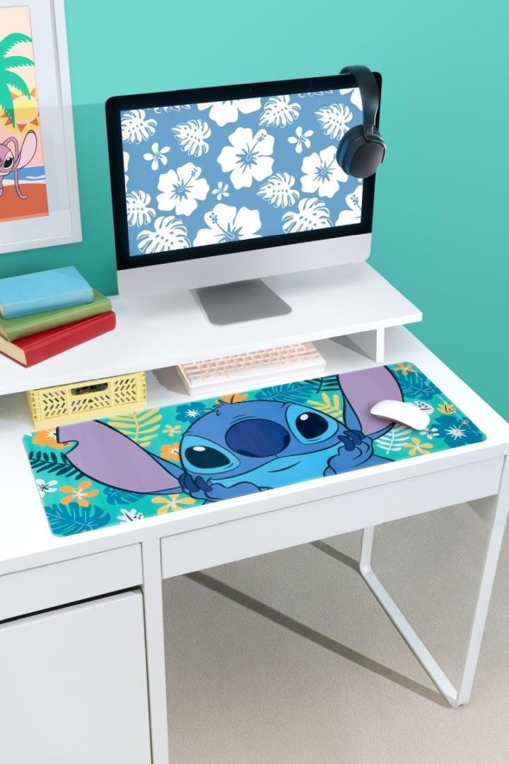 Mousepad Disney Lilo and Stitch Desk Mat, i madh, gomë antirrëshqitje, shumëngjyrësh