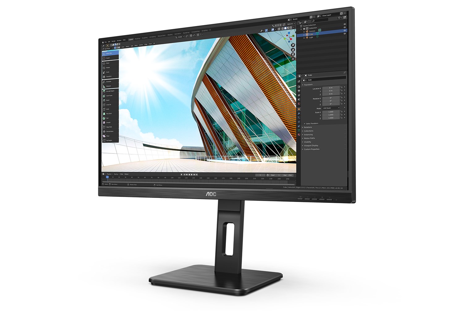 Monitor AOC 27P2Q, 27", 1920 x 1080, Full HD, 75 Hz, i zi