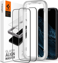 Xham mbrojtës Spigen AlignMaster për iPhone 13 13 Pro, 9H, 2 copë, i zi
