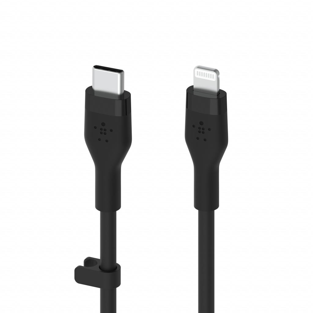Kabllo silikoni Belkin Boost Charge USB-C - Lightning, 1m, e zezë