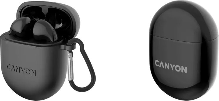 Kufje wireless Canyon TWS-6 CNS-TWS6B, True Wireless, Bluetooth, të zeza