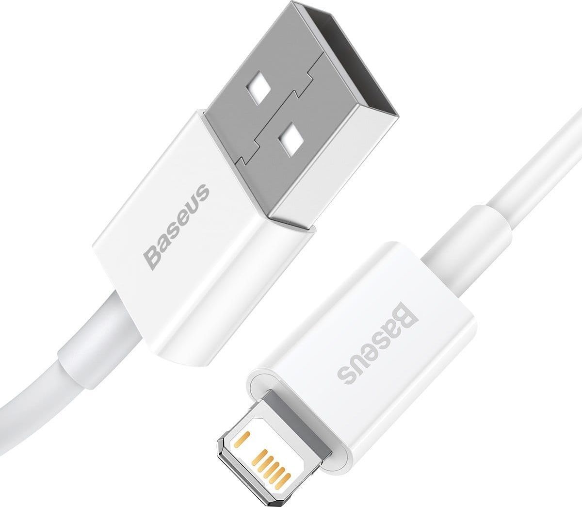 Kabllo USB Baseus CALYS-C02, USB A në Lightning, 2 m, e bardhë