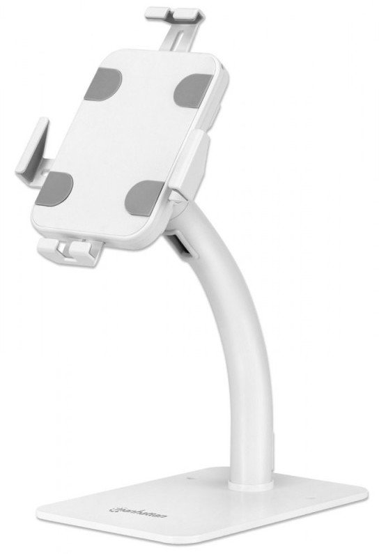 Stativ tavoline Manhattan Desktop Kiosk Stand, universal për tablet 7.9" 11", rrotullim 360°, i bardhë