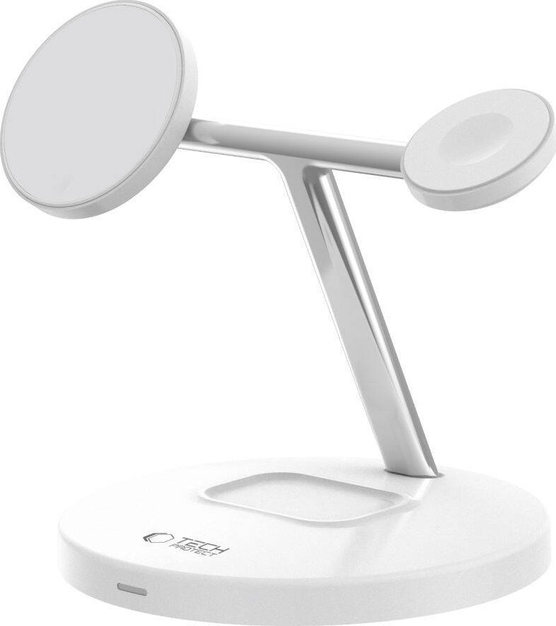 Karikues wireless Tech-protect QI15W-A35, 3 në 1 MagSafe, 15W, i bardhë