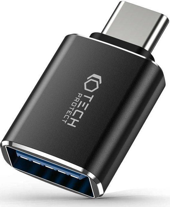 Adapter USB Tech-Protect Ultraboost, USB-C në USB-A, OTG, i zi