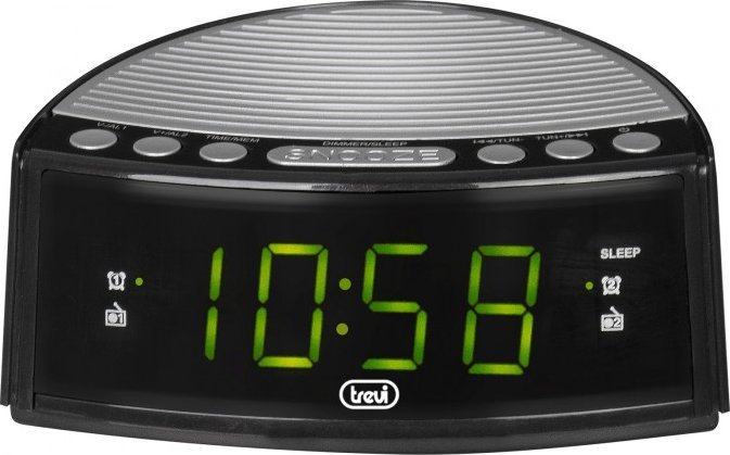 Радио часовник Trevi RC84600 RC 846D, аларм, FM радио, црн