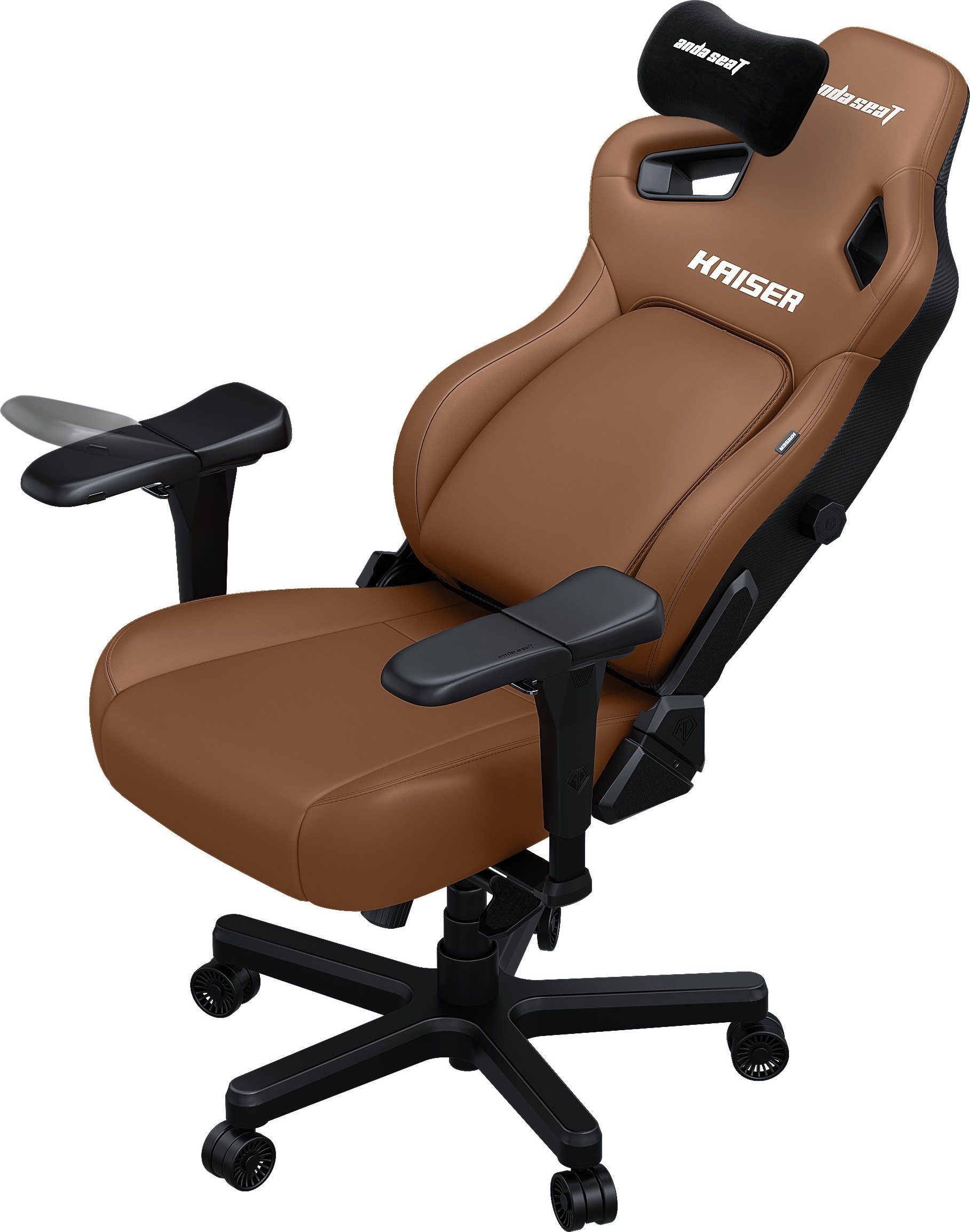 Гејминг столица AndaSeat Kaiser 4 Series L, премиум кожа, потпора за слабините, кафеава Bentley