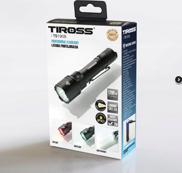 Elektrik dore Tiross TS-1908, LED profesional, 2600mAh, i zi
