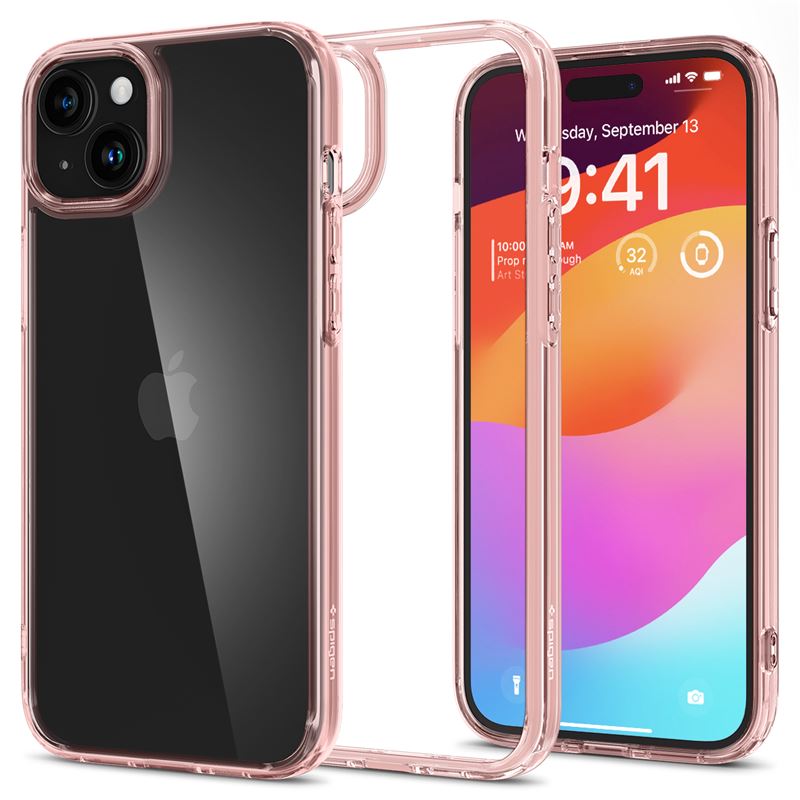 Mbështjellës për iPhone 15 Spigen Ultra Hybrid, rozë