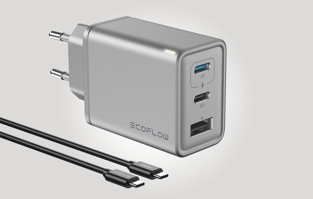 Karikues murale EcoFlow 65W PD GaN, prizë EU, i bardhë