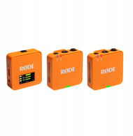 Микрофон безжичен Rode Wireless GO Gen 3, систем со 2 канали, 32 bit, портокалов