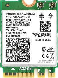 Modul Wi-Fi Intel AX200, Wi-Fi 6, 2400 Mbit/s, i brendshëm