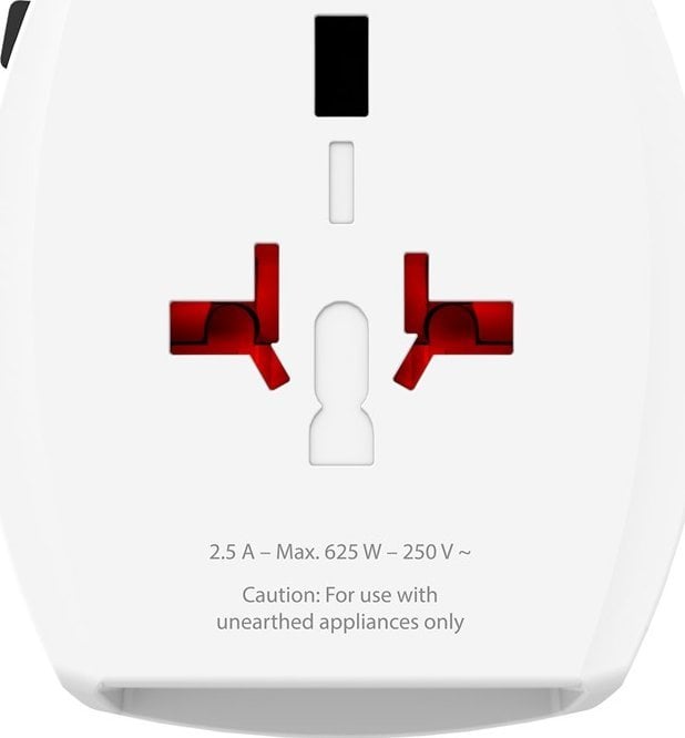Adapter udhëtimi Skross World Adapter MUV, 2x USB 2.4A, 100 250V, i bardhë