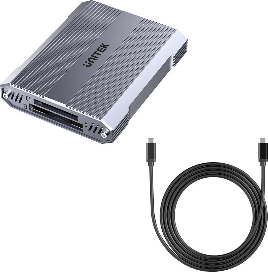 Lexues kartelash Unitek CFexpress SD microSD, USB A 10 Gbps, HUB, gri