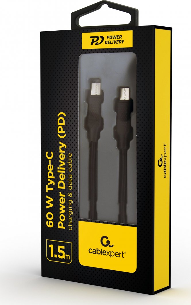 Kabllo Gembird USB-C - USB-C, 1.5 m, e zezë 