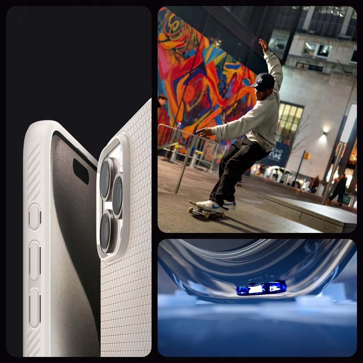 Këllëf telefoni Spigen Liquid Air për iPhone 16 Pro Max, fleksibël, ngjyrë titanium