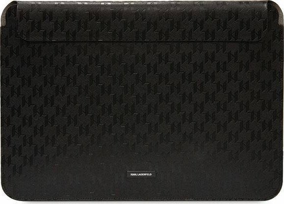 Рака влошка за лаптоп Карл Лагерфелд Saffiano Plaque, 14\", еко кожа, црна