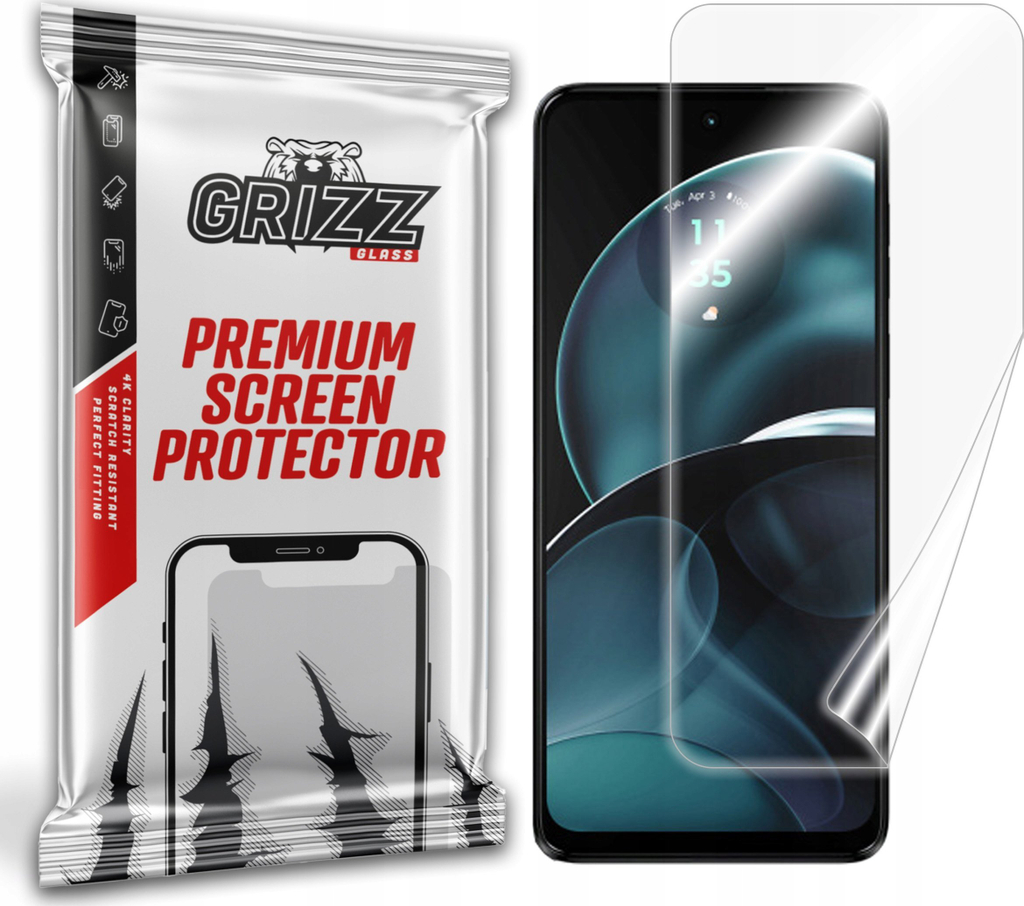 Mbrojtëse ekrani keramike GrizzGlass për Motorola Moto G14, rezistente ndaj goditjeve, transparente