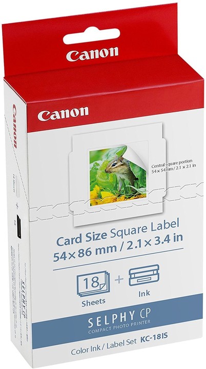 Хартија Canon KC-18IS + мастило (18парчиња/54 x 54мм)