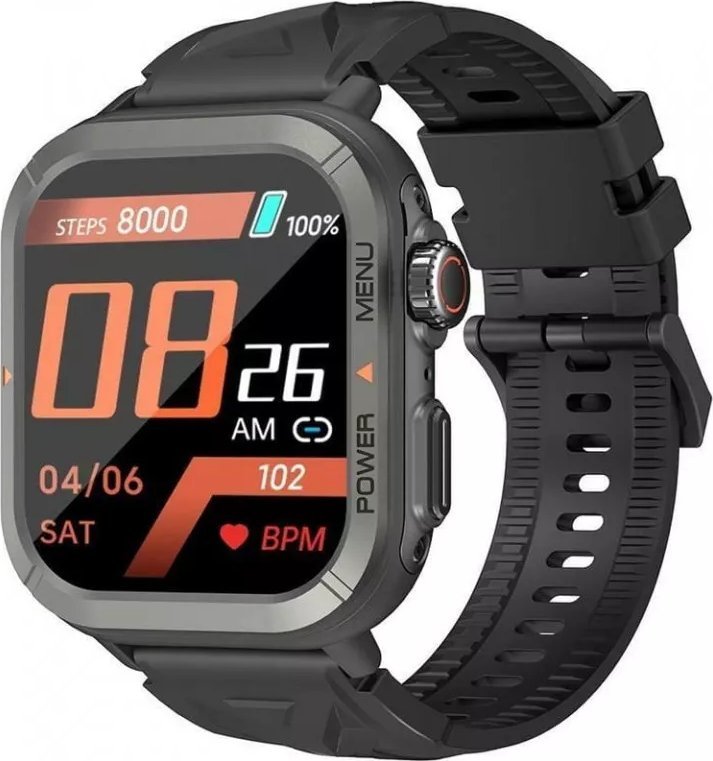 Orë inteligjente Blackview W30, ekran 1.91", mikrofon i integruar, e zezë